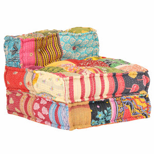 vidaXL Modular Patchwork Fabric Ottoman