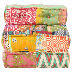 vidaXL Modular Patchwork Fabric Ottoman