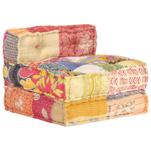 vidaXL Modular Patchwork Fabric Ottoman