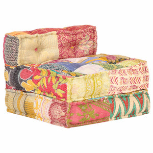 vidaXL Modular Patchwork Fabric Ottoman