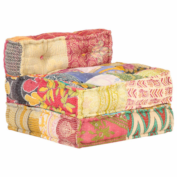 vidaXL Modular Patchwork Fabric Ottoman