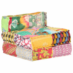 vidaXL Modular Patchwork Fabric Ottoman