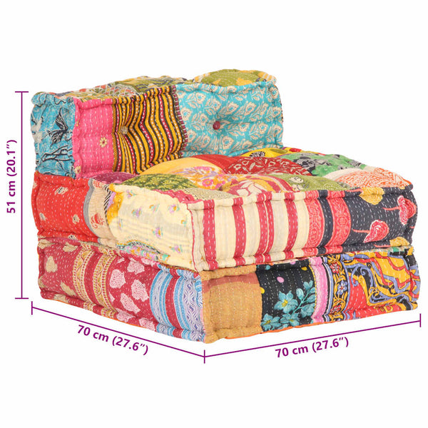 vidaXL Modular Patchwork Fabric Ottoman