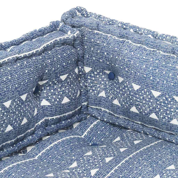 vidaXL Pallet Sofa Cushion Indigo Fabric Patchwork