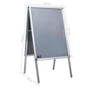vidaXL A1 Pavement Sign Poster Stand Aluminium