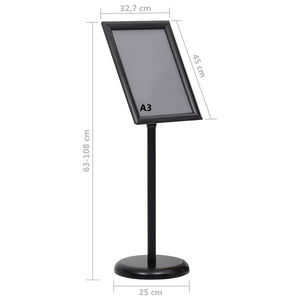 vidaXL A3 Poster Stand Black Aluminum Alloy