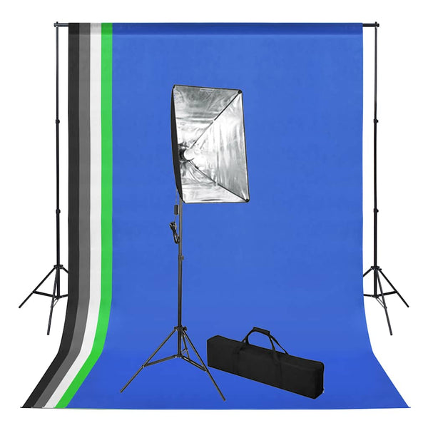 vidaXL Photo Studio Set with Background and Softbox Light