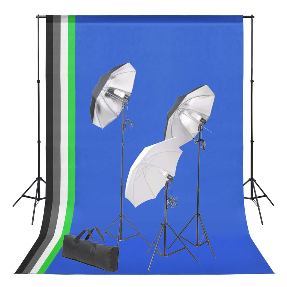 vidaXL Photo Studio Set with Backdrop and Lighting Kit