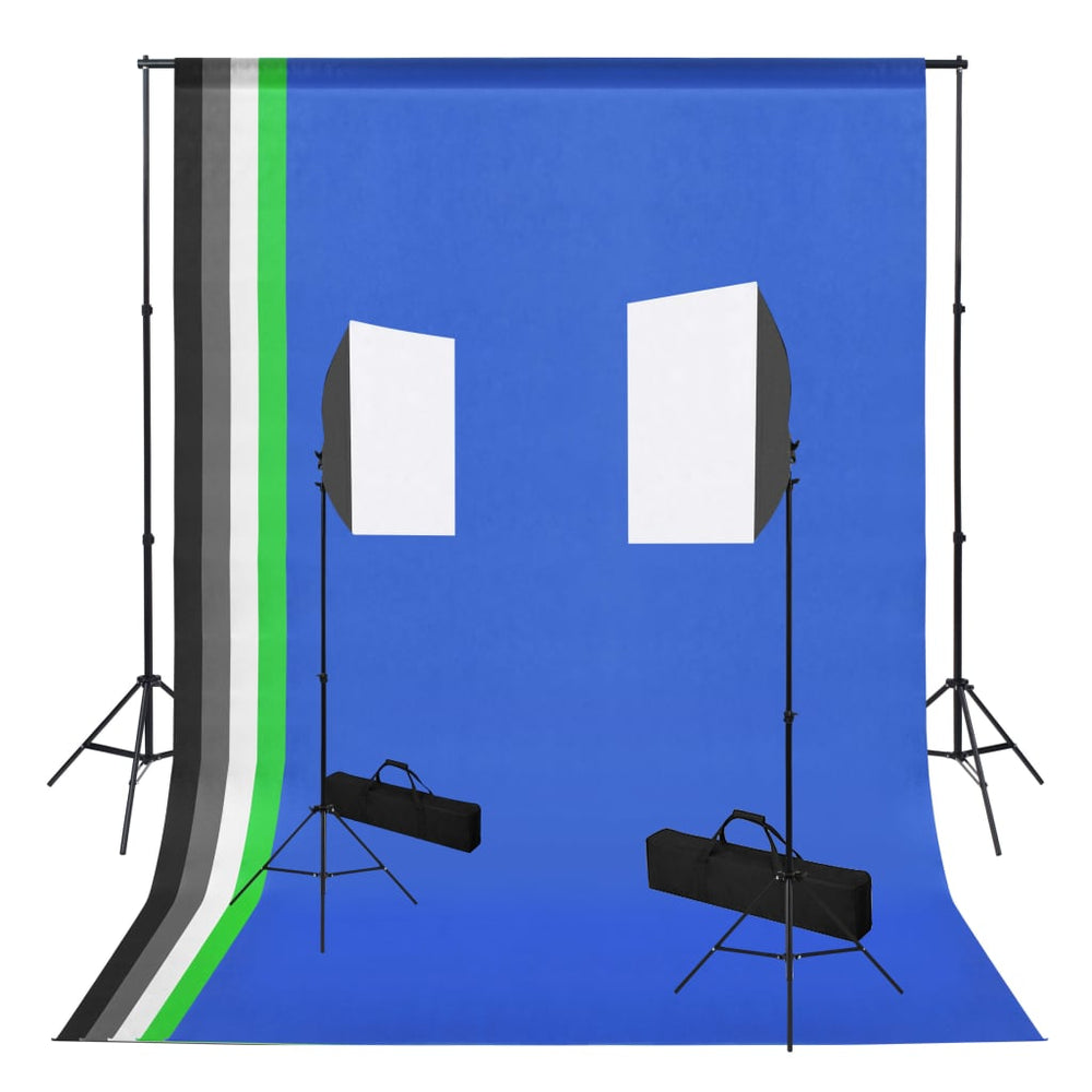 vidaXL Photo Studio Set with Softboxes and Backdrop System