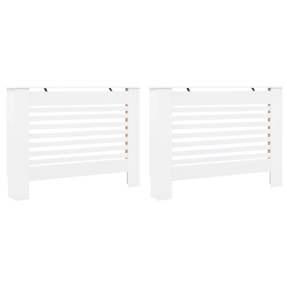vidaXL Radiator Covers 2 pcs White 112 x 19 x 81.5 cm MDF