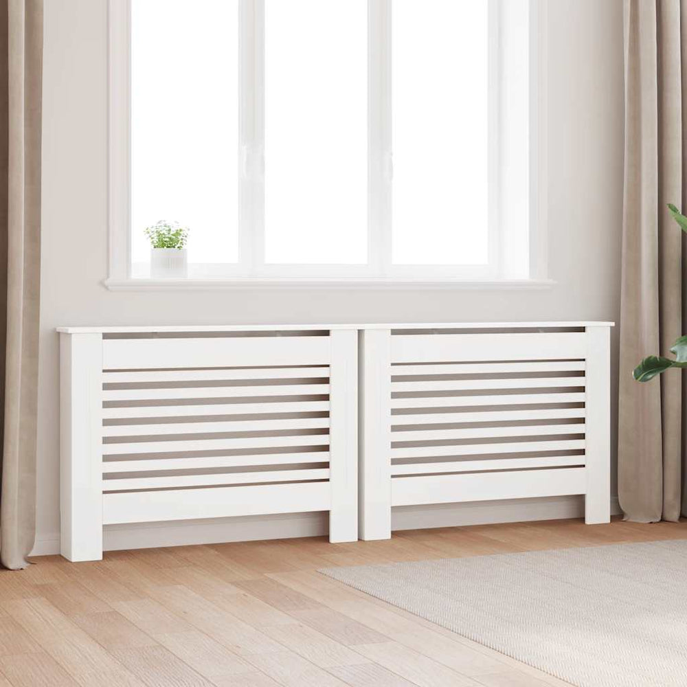 vidaXL Radiator Covers 2 pcs White 112 x 19 x 81.5 cm MDF
