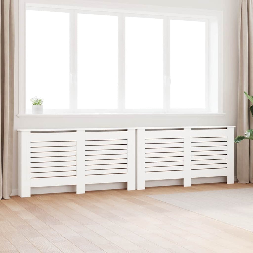 vidaXL Radiator Covers 2 pcs White 152 x 19 x 81.5 cm MDF