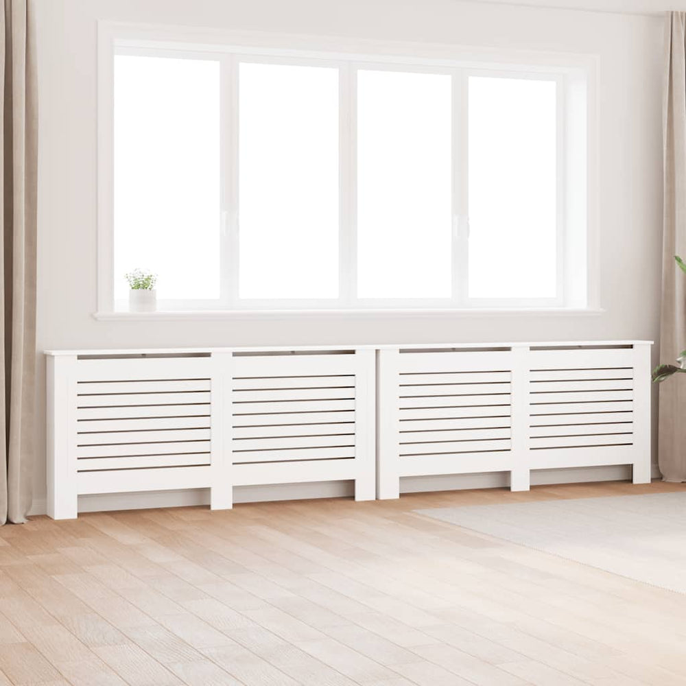 vidaXL Radiator Covers 2 pcs White 172x19x81.5 cm MDF