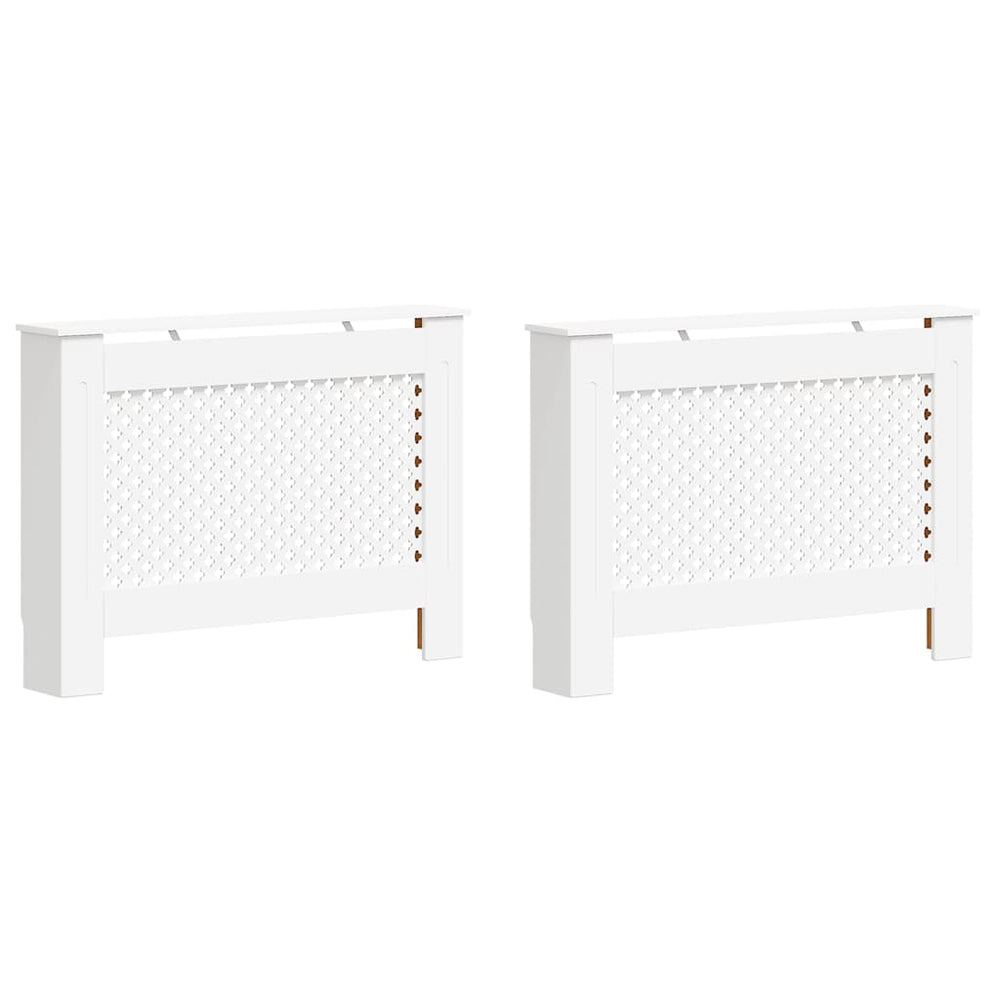 vidaXL Radiator Covers 2 pcs White 112x19x81.5 cm MDF