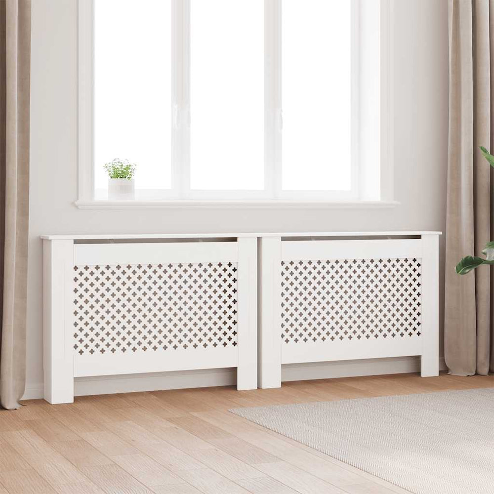 vidaXL Radiator Covers 2 pcs White 112x19x81.5 cm MDF