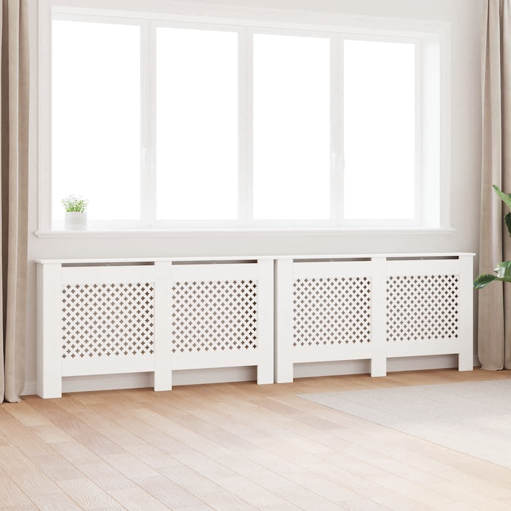 vidaXL Radiator Covers 2 pcs White 152 x 19 x 81.5 cm MDF