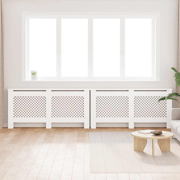 vidaXL Radiator Covers 2 pcs White 172x19x81.5 cm MDF