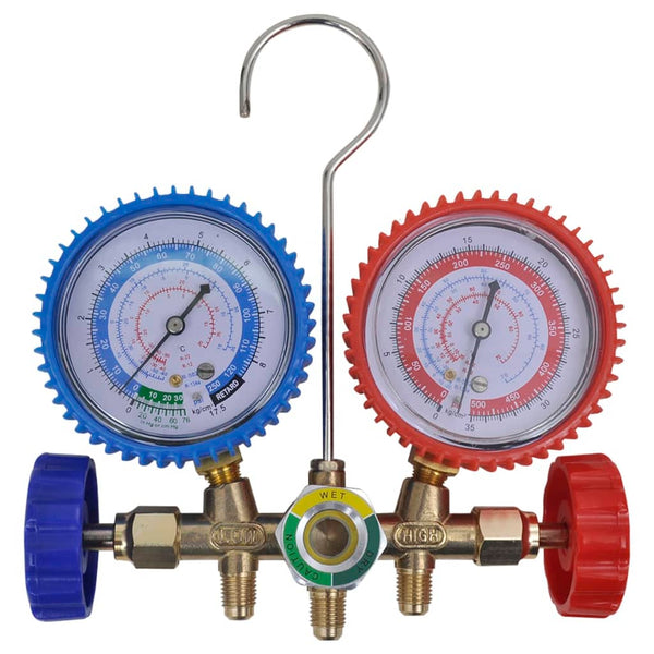 vidaXL Single-Stage Vacuum Pump with 2-Way Manifold Gauge Set