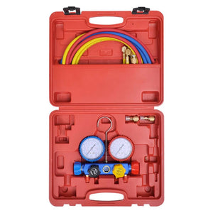 vidaXL Single-Stage Vacuum Pump with 4-Way Manifold Gauge Set