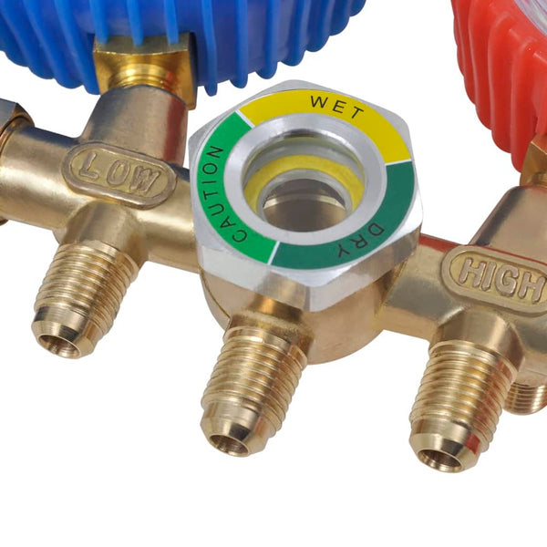 vidaXL Single-Stage Vacuum Pump with 2-Way Manifold Gauge Set