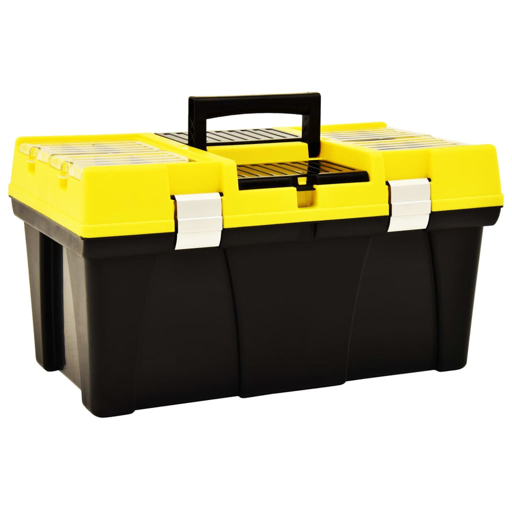 vidaXL Plastic Tool Box 595 x 337 x 316 mm Yellow