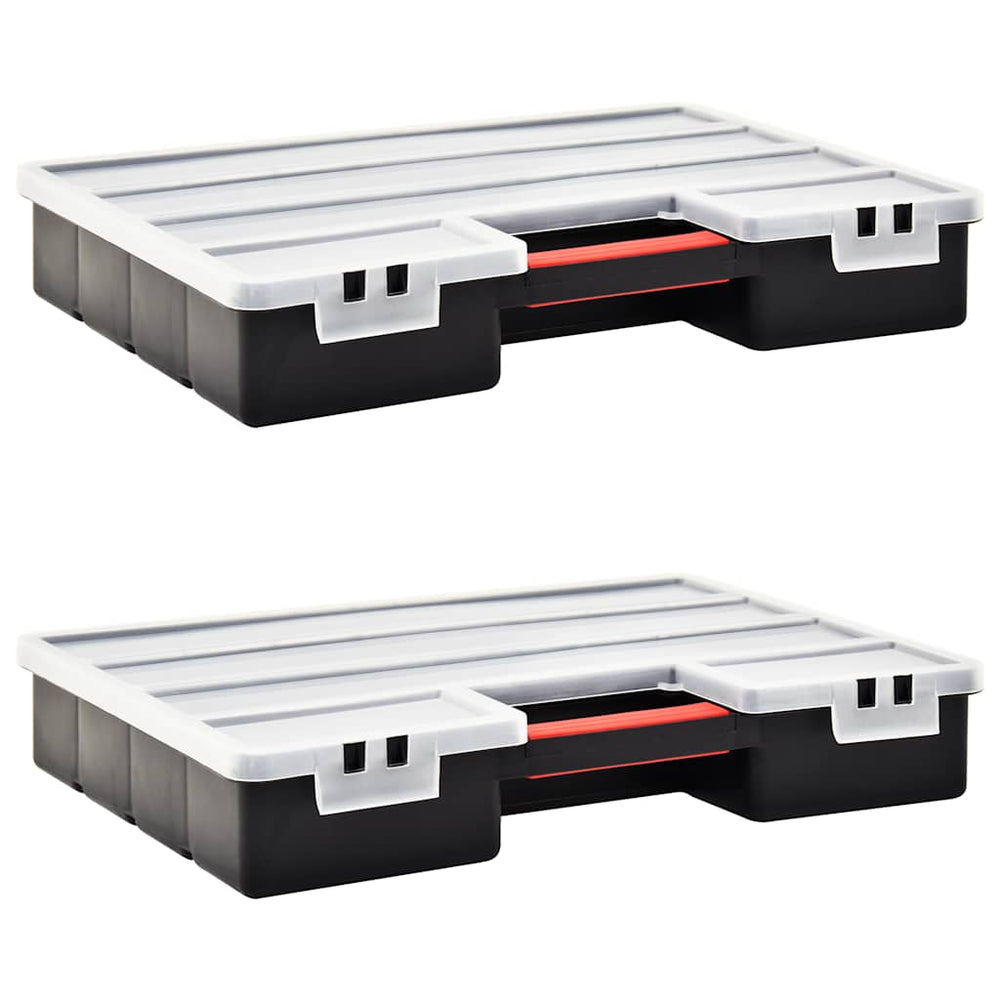 vidaXL Assortment Boxes 2 pcs. Adjustable Dividers 460x325x80 mm