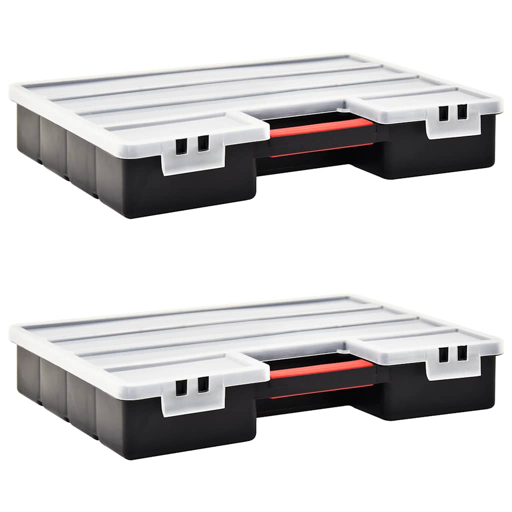 vidaXL Assortment Boxes 2 pcs. Adjustable Dividers 460x325x80 mm