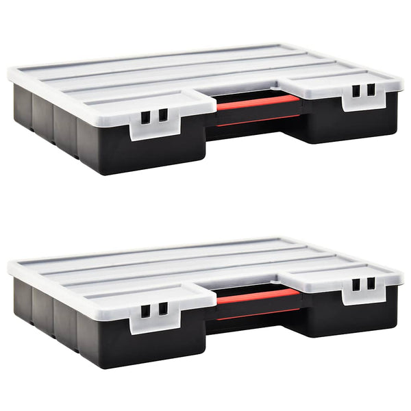 vidaXL Assortment Boxes 2 pcs. Adjustable Dividers 460x325x80 mm
