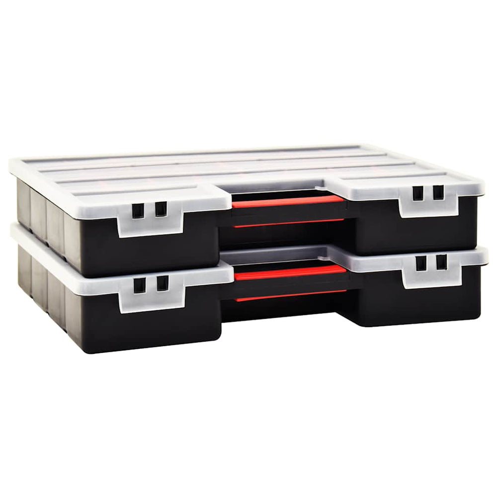 vidaXL Assortment Boxes 2 pcs. Adjustable Dividers 460x325x80 mm
