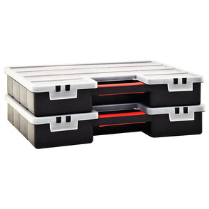 vidaXL Assortment Boxes 2 pcs. Adjustable Dividers 460x325x80 mm