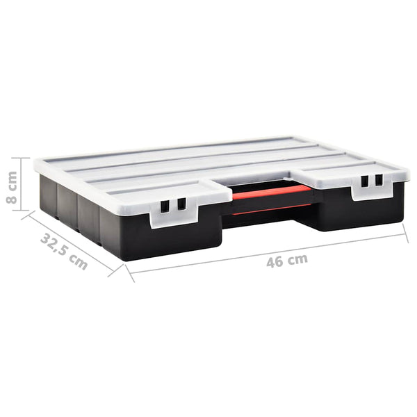 vidaXL Assortment Boxes 2 pcs. Adjustable Dividers 460x325x80 mm