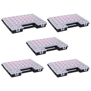 vidaXL Assortment Boxes 5 pcs. Adjustable Dividers 385x283x50 mm