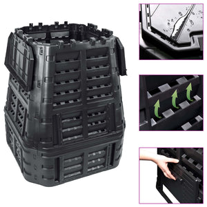 vidaXL Garden Compost Bin Black 93.3x93.3x113 cm 740 L