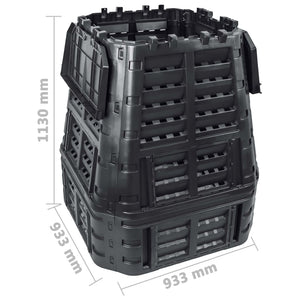 vidaXL Garden Compost Bin Black 93.3x93.3x113 cm 740 L