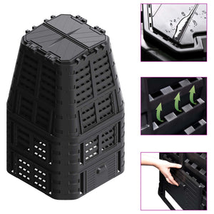 vidaXL Garden Compost Bin Black 93.3x93.3x146 cm 1000 L