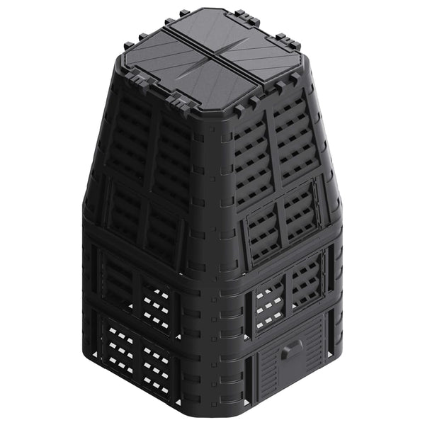 vidaXL Garden Compost Bin Black 93.3x93.3x146 cm 1000 L