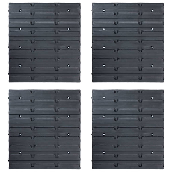 vidaXL 29-piece Storage Bin Rack with Wall Mount Red and Black