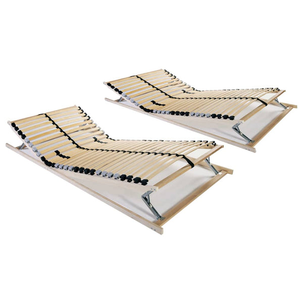 vidaXL Slat Bases 2 pcs. with 28 Slats 7 Zones 80x200 cm
