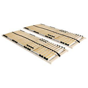 vidaXL Slat Bases 2 pcs. with 28 Slats 7 Zones 80x200 cm