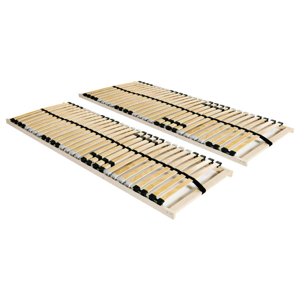 vidaXL Slat Bases 2 pcs. with 28 Slats 7 Zones 80x200 cm