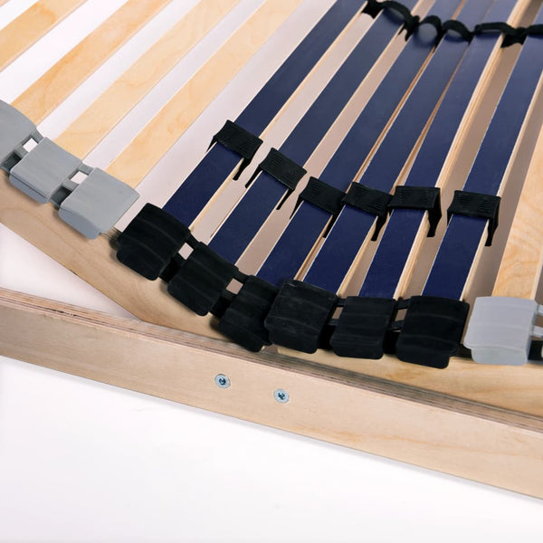 vidaXL Slatted bed base 2 pcs. with 42 slats 7 zones 90x200 cm