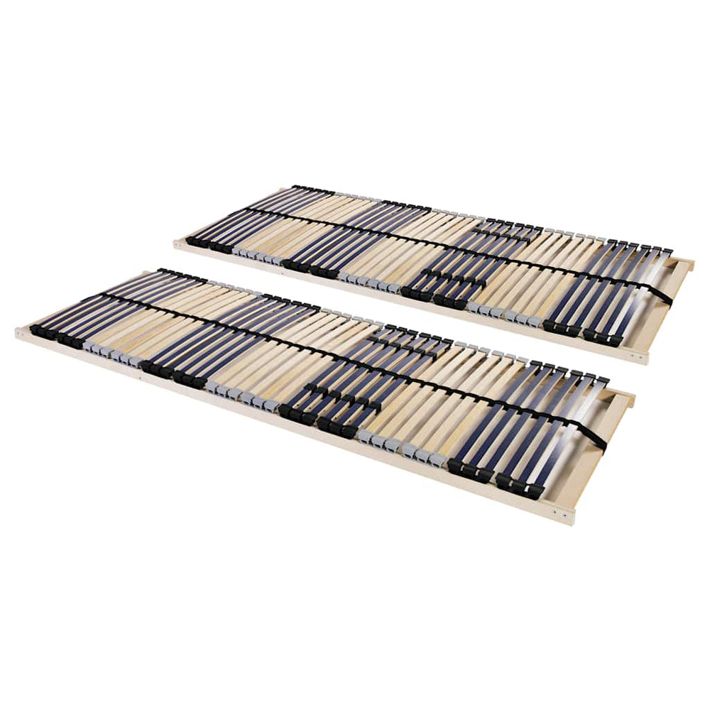 vidaXL Slatted bed base 2 pcs. with 42 slats 7 zones 90x200 cm
