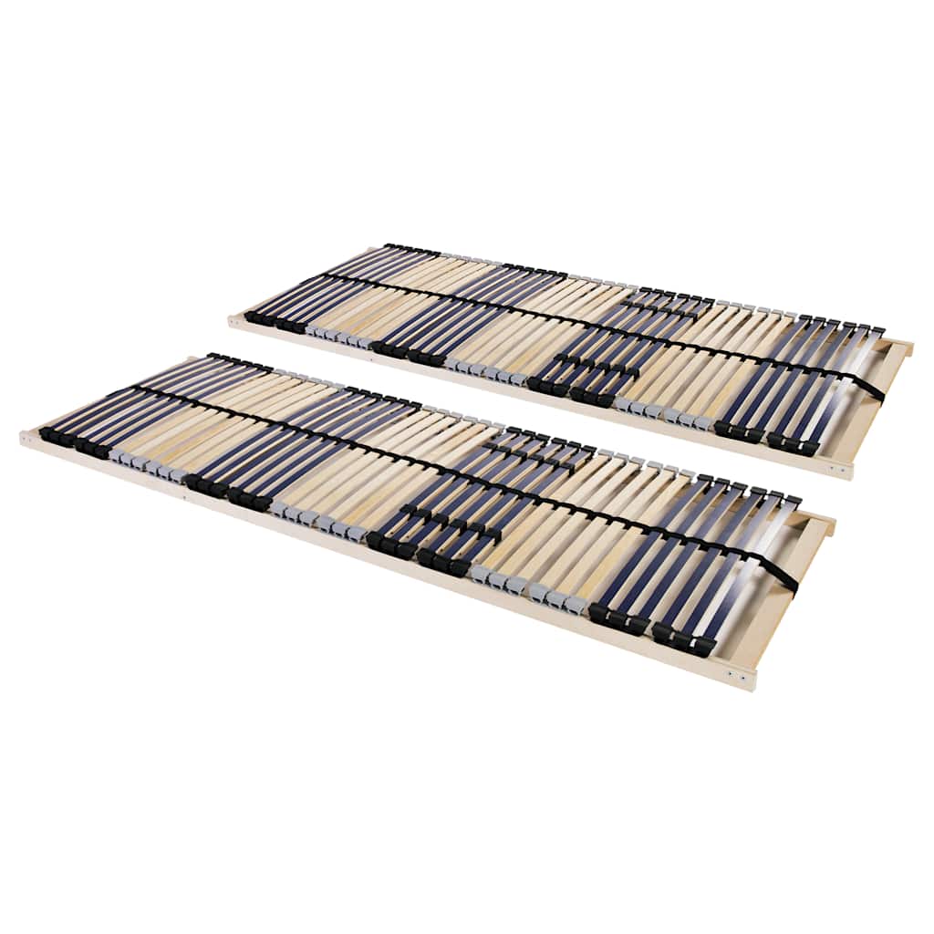 vidaXL Slatted bed base 2 pcs. with 42 slats 7 zones 90x200 cm