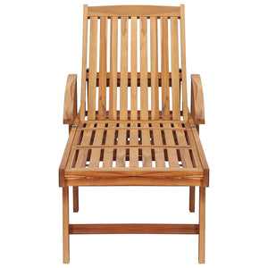 vidaXL Sun Loungers 2 pcs. with Table Solid Teak Wood