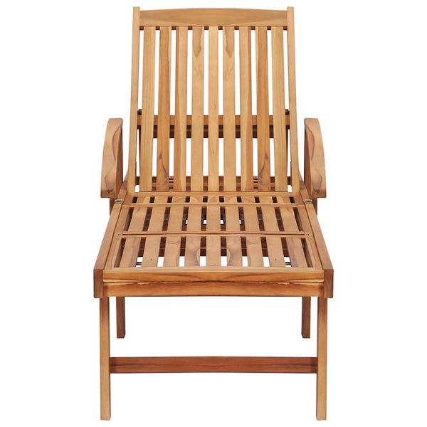 vidaXL Sun Loungers 2 pcs. with Table Solid Teak Wood