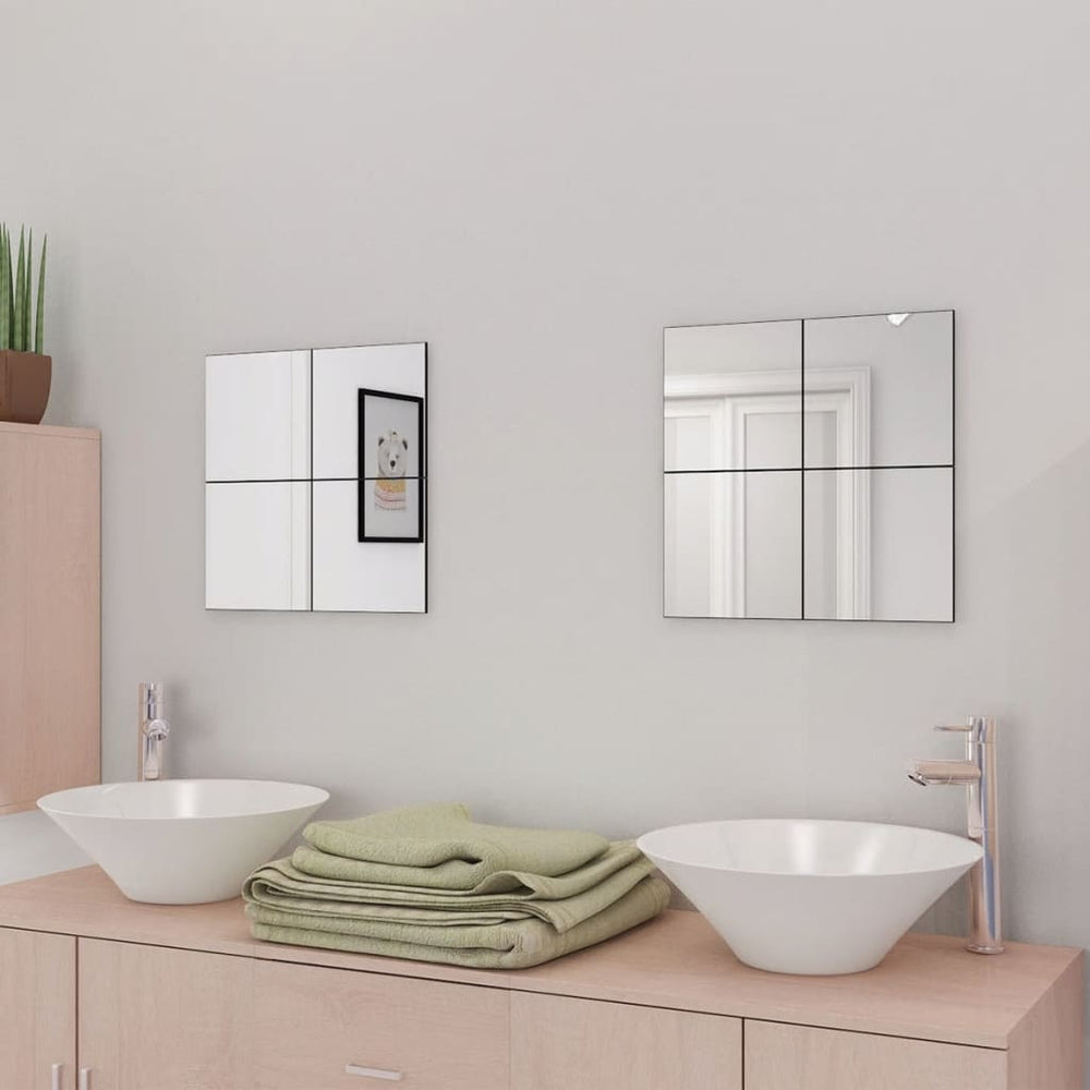 vidaXL Frameless Mirror Tiles Glass 16 pcs. 20.5 cm