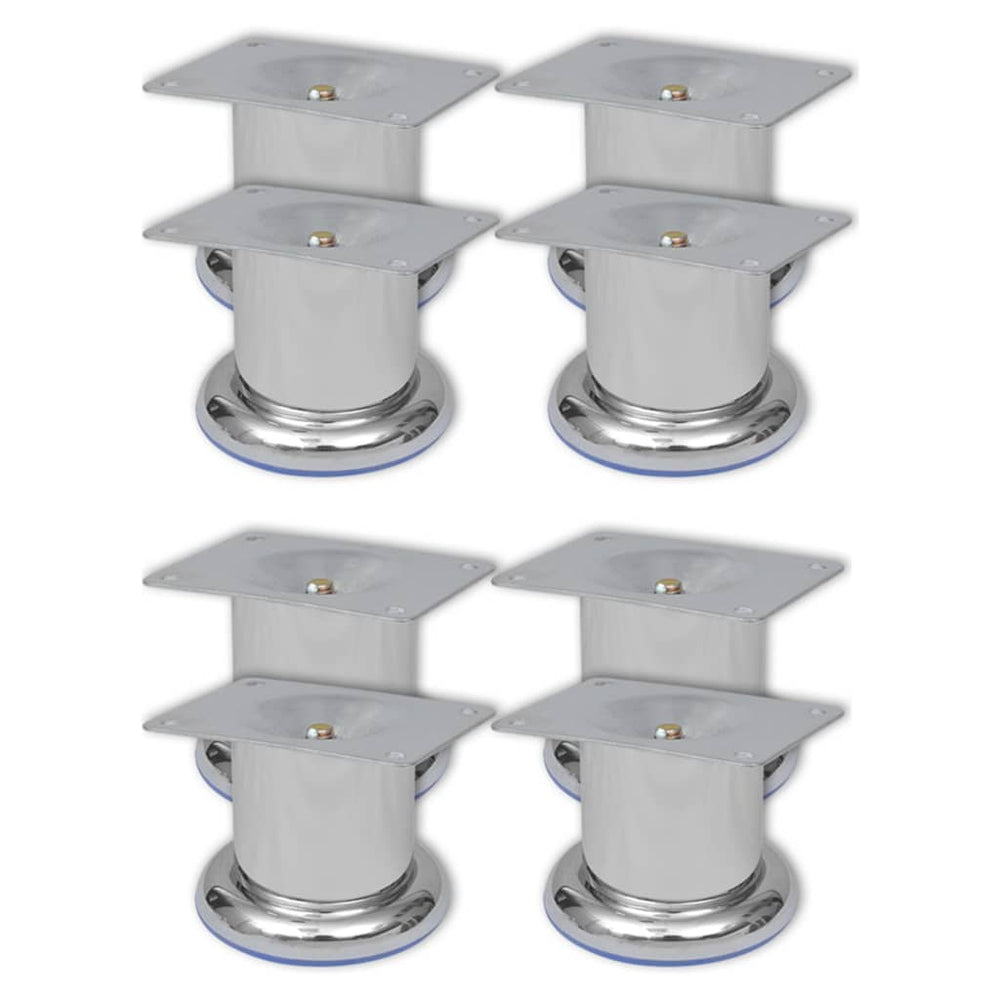 vidaXL Sofa Legs 8 pcs. Round Chrome 60 mm