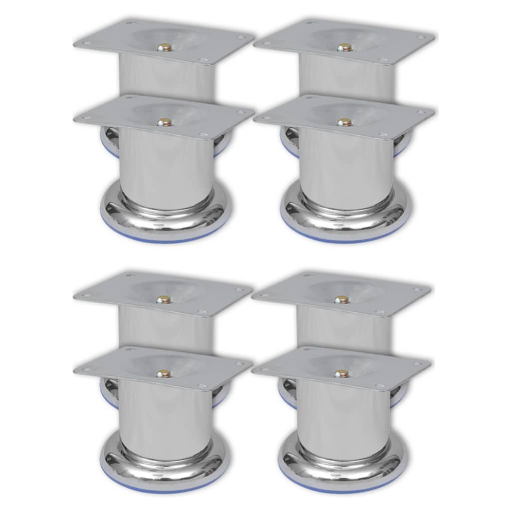 vidaXL Sofa Legs 8 pcs. Round Chrome 60 mm