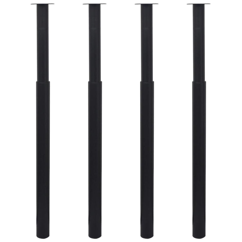 vidaXL Telescopic Table Legs 4 pcs. Black 710 - 1100 mm