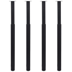 vidaXL Telescopic Table Legs 4 pcs. Black 710 - 1100 mm